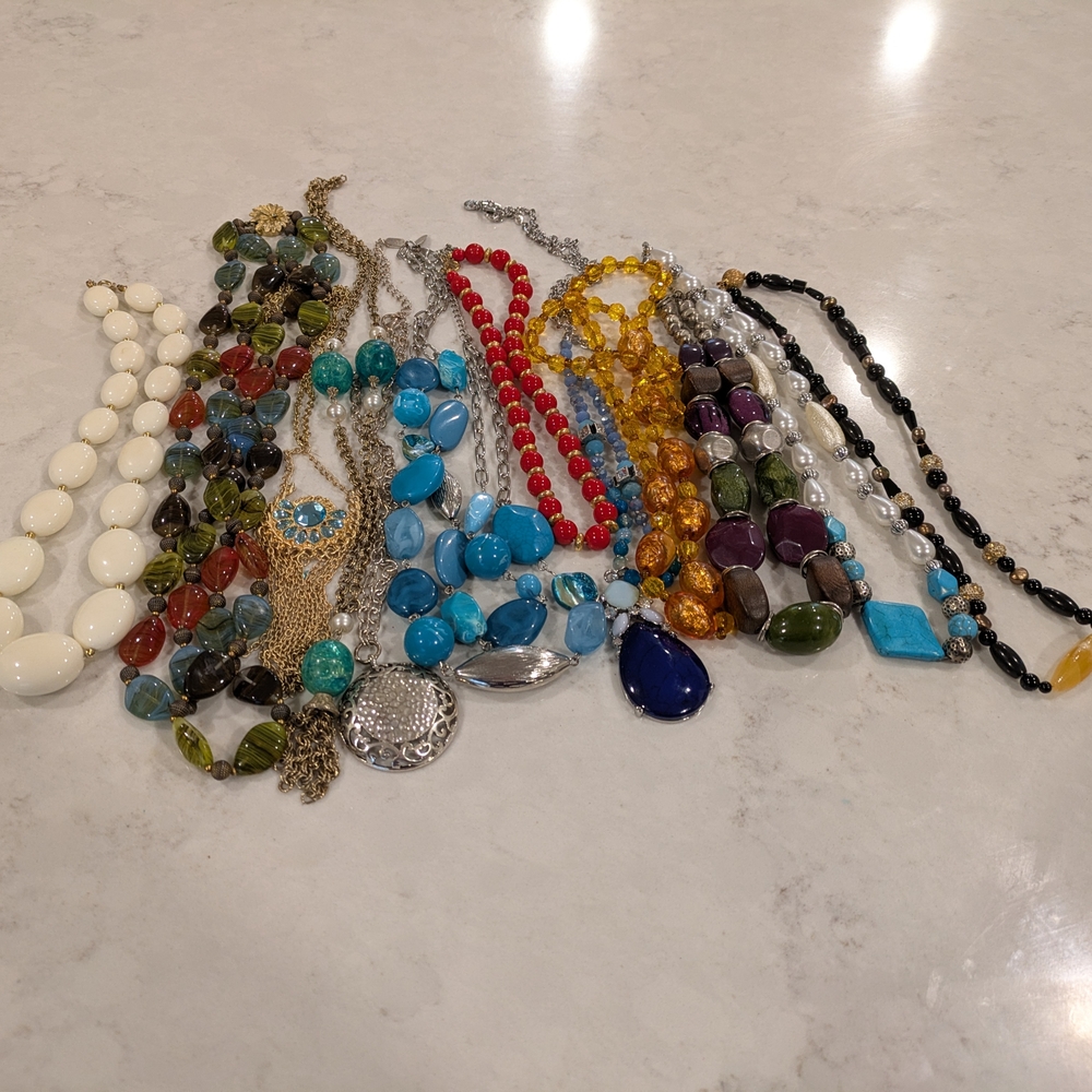 Vibrant Multicolor Necklace Collection Set Of 12